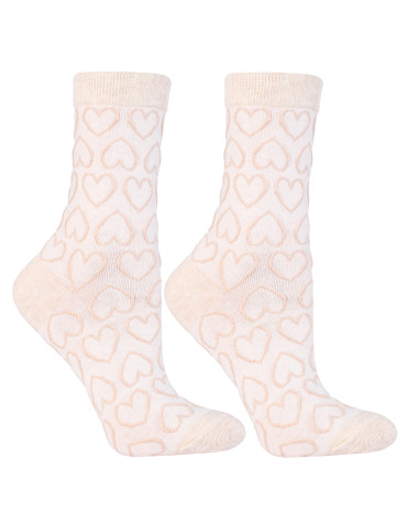 Skarpetki długie - Damskie długie skarpetki walentynkowe w serca 3-pak WIELOKOLOROWY - produkt 4