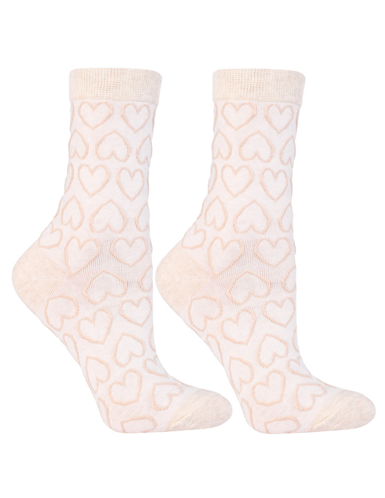 Skarpetki długie - Damskie długie skarpetki walentynkowe w serca 3-pak WIELOKOLOROWY - produkt moraj.pl 4