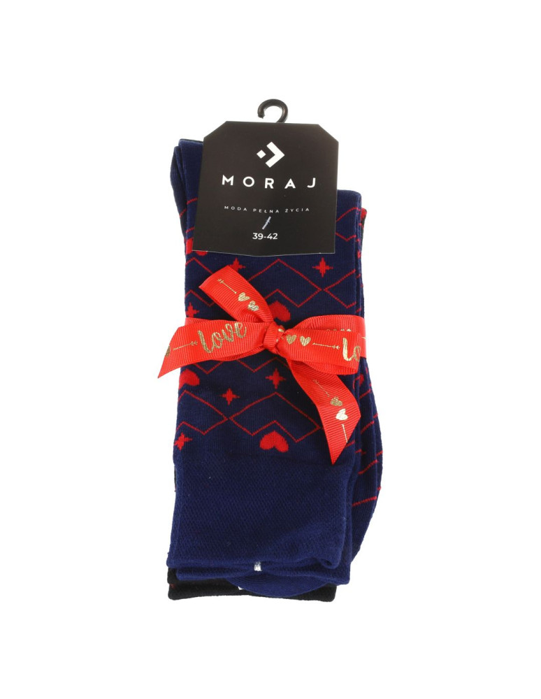 Skarpetki długie - Walentynkowe skarpety męskie długie bawełniane 2-pak WIELOKOLOROWY - produkt moraj.pl 2