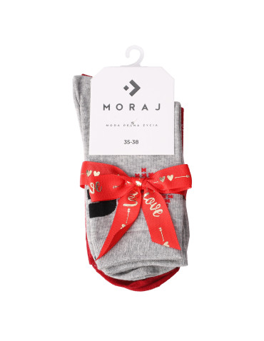 Walentynkowe skarpety damskie w serca i napis Love 2-pak  - produkt 2