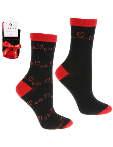 Damskie skarpetki walentynkowe błyszczące serca 2-pak  - produkt 2