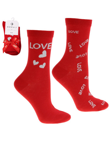Skarpetki długie - Damskie skarpetki walentynkowe napis Love błyszczące 2-pak WIELOKOLOROWY - produkt 3