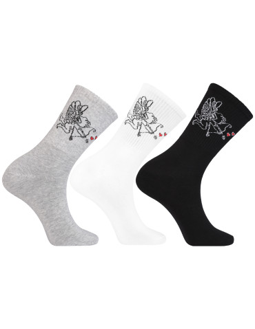 Męskie skarpety długie z motywem anioła i serc 3-pak