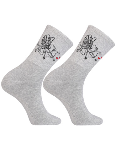 Skarpetki długie - Męskie skarpety długie z motywem anioła i serc 3-pak WIELOKOLOROWY - produkt 3