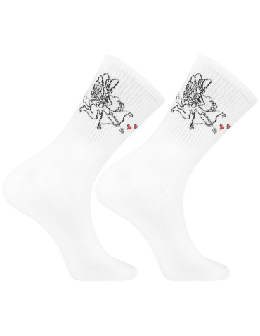 Skarpetki długie - Męskie skarpety długie z motywem anioła i serc 3-pak WIELOKOLOROWY - produkt 4