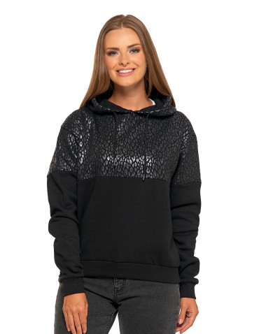 Damska bluza z kapturem ocieplana z motywem graficznym