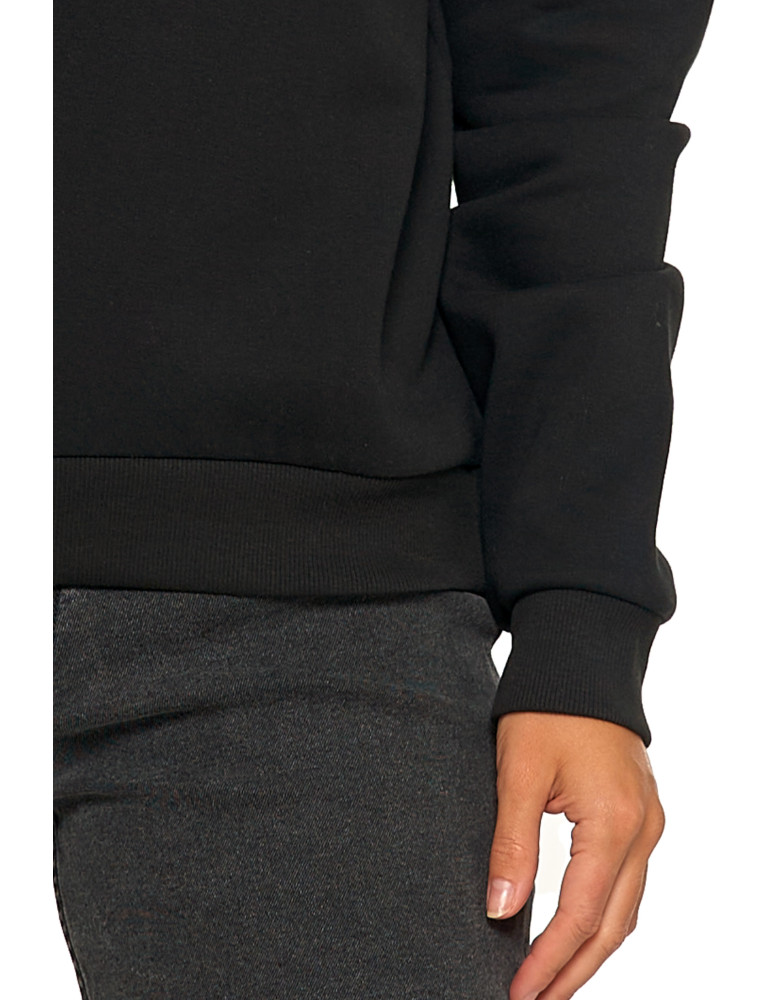 Bluzy damskie - Damska bluza z kapturem ocieplana z motywem graficznym WIELOKOLOROWY  - produkt moraj.pl 4