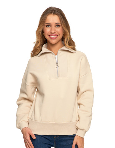 Damska bluza dresowa ze stójką i zamkiem ocieplana