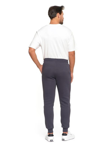 Spodnie męskie - Męskie spodnie dresowe joggery ocieplane z kieszeniami GRAFIT - produkt 3