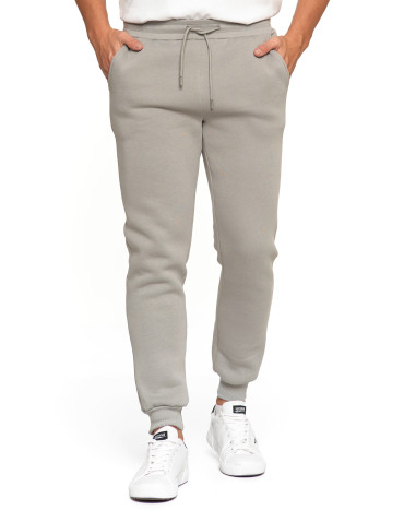 Męskie spodnie dresowe joggery ocieplane z kieszeniami