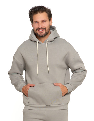 Męska bluza dresowa oversize z kapturem ocieplana