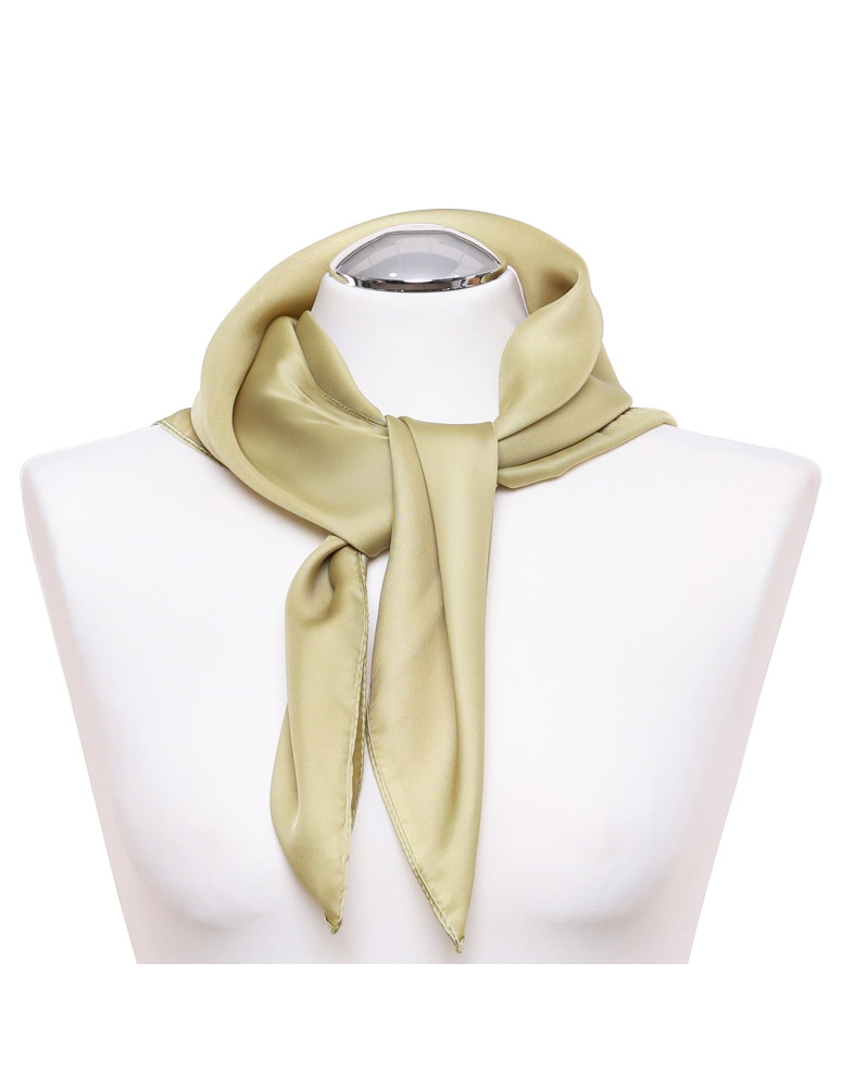 Szale i chusty - Damska apaszka satynowa gładka ZIELONY  - produkt moraj.pl 2