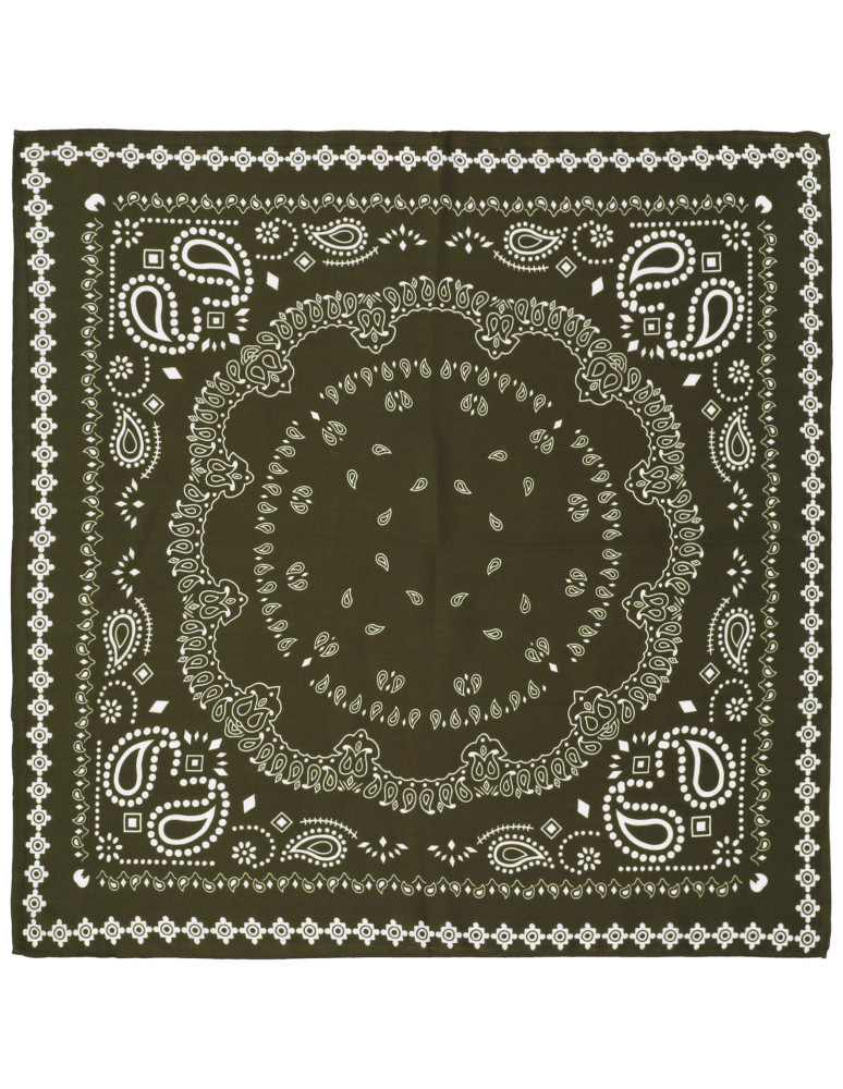 Szale i chusty - Damska apaszka z klasycznym wzorem paisley ZIELONY  - produkt moraj.pl 2