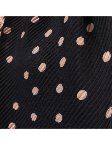 Szale i chusty - Damski szalik cienki z fakturą wzór w groszki BEŻOWY - produkt 2