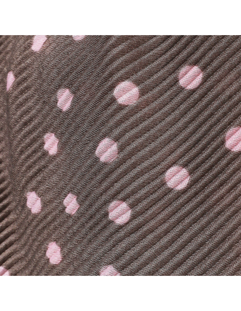 Szale i chusty - Damski szalik cienki z fakturą wzór w groszki RÓŻOWY - produkt moraj.pl 2