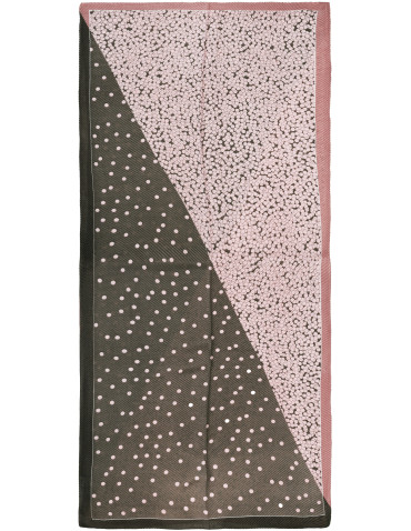 Szale i chusty - Damski szalik cienki z fakturą wzór w groszki RÓŻOWY - produkt 3