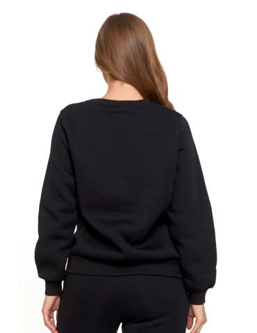 Bluzy damskie - Damska bluza ocieplana z kieszeniami CZARNY - produkt 3