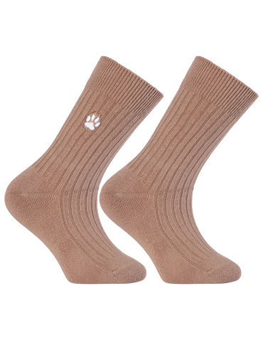 Chłopięce skarpetki długie w prążek z haftem łapki 3-pak - produkt 2