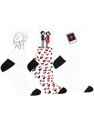 Damskie skarpetki na walentynki zakochana para 3-pak