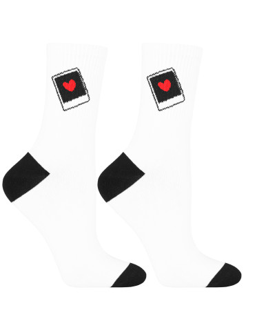 Skarpetki długie - Damskie skarpetki na walentynki zakochana para 3-pak WIELOKOLOROWY - produkt 3